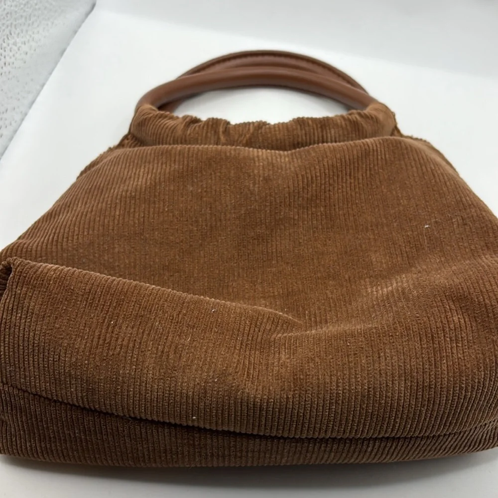 Brandy Melville light brown Corduroy mini bag exterior pocket casual festival - Picture 8 of 16